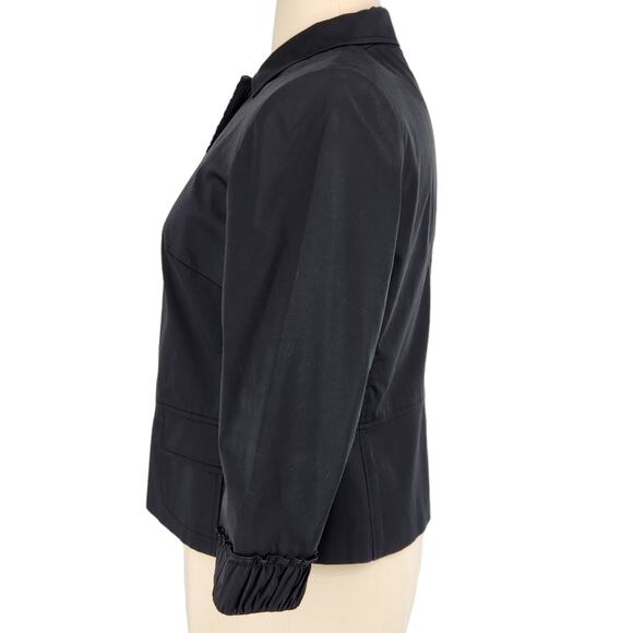 Talbots Satin Ruffle Snap Front Dinner Coat Womens Plus Size 16P Petites - Picture 3 of 6